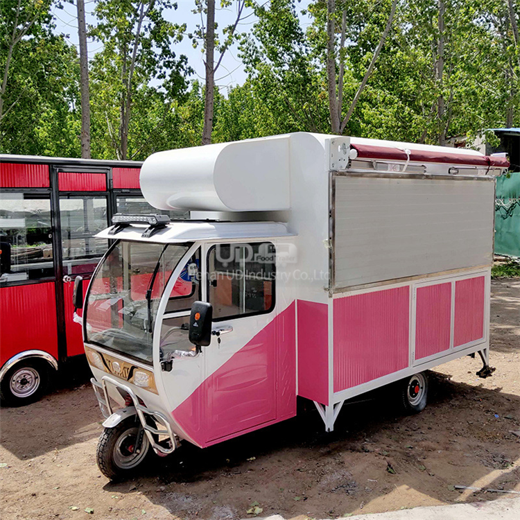 China Factory Outdoor Moto Three Wheels Electric Tricycle Ice Cream Truck Taco Food Cart for Sale