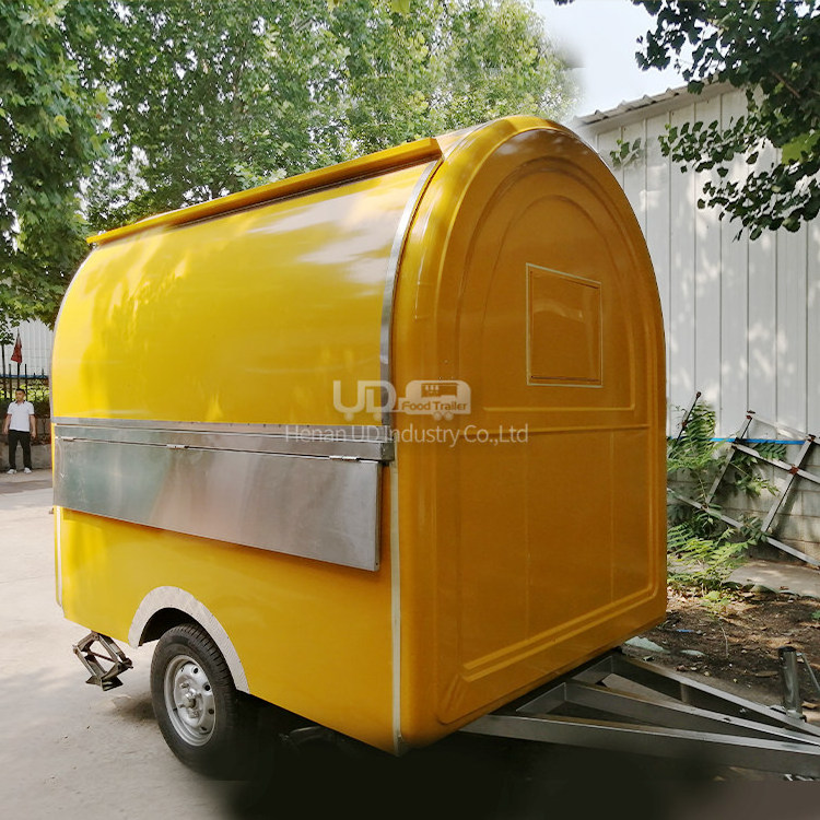 Outdoor Mobile Round Small Food Cart Coffee Kiosk Ice Cream Truck Concession Food Trailer Fully Equipped