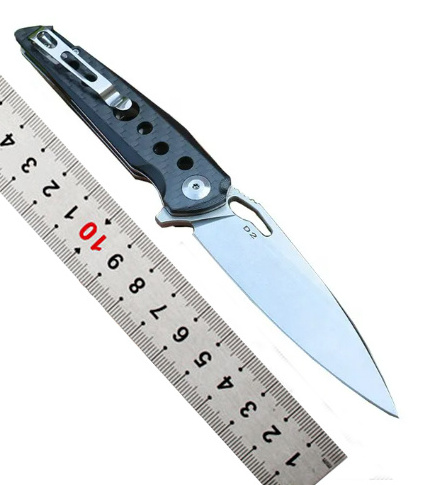 OEM High Quality carbon fiber Handle Outdoor Camping Knife Folding d2 steel knife fold knife