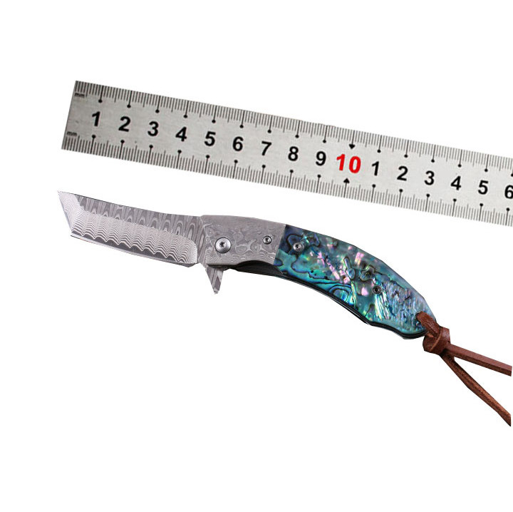 OEM China wholesale japanese high end pocket hunting knives hunting accessories with VG10 Damascus steel blade material