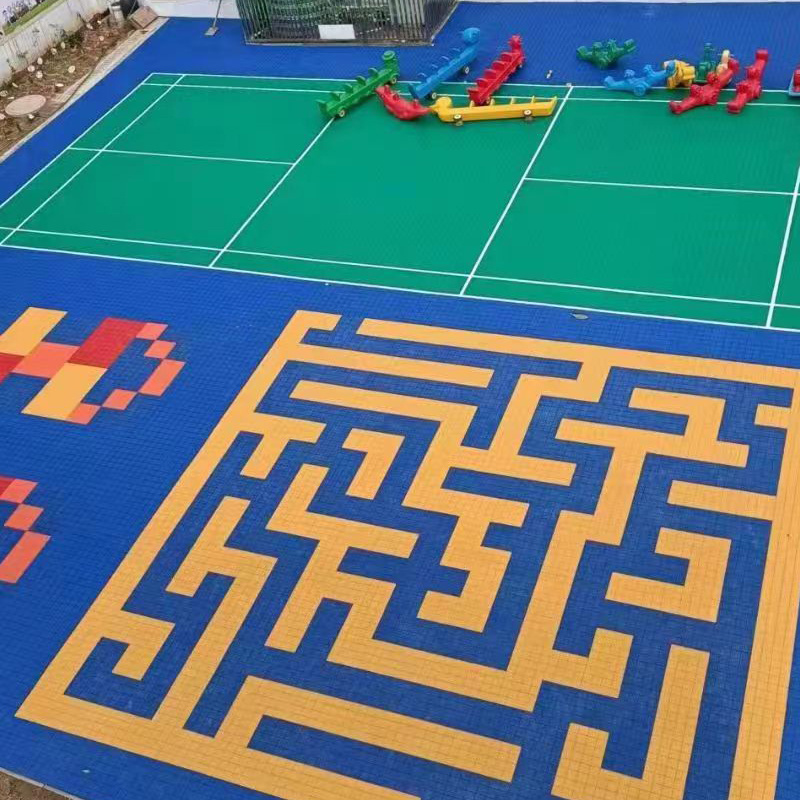 Interlocking Badminton Roller Skating tennis basketball volleyball court kindergarten  PP floor tile