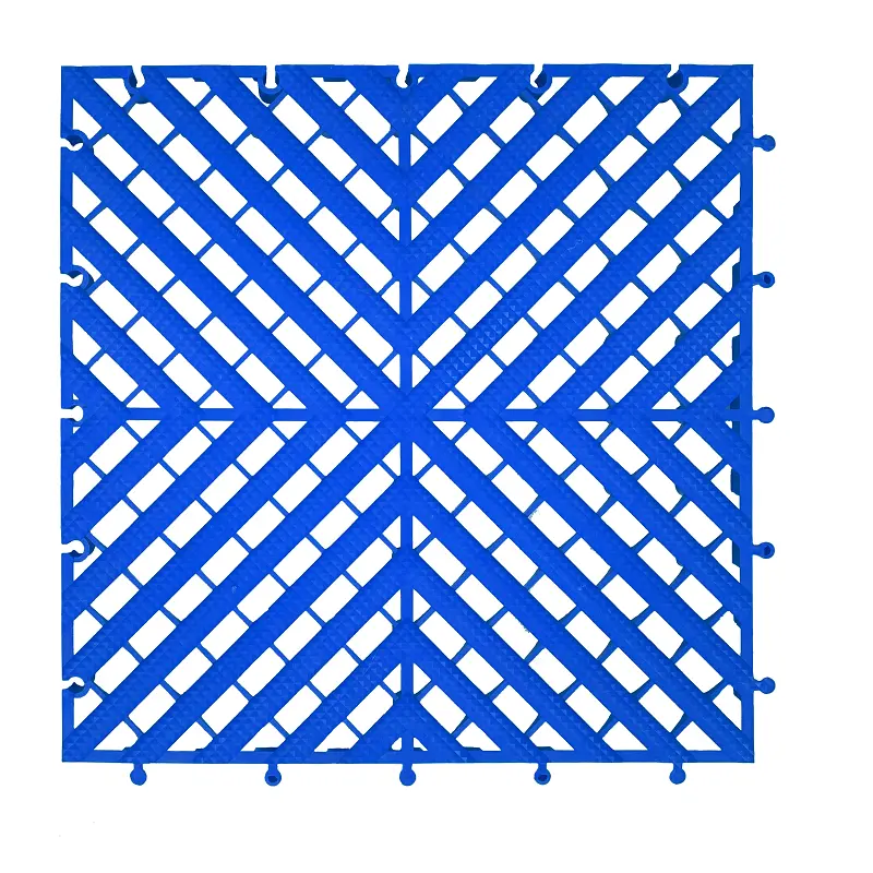 40*40*2 CM Plastic Car Wash Garage Flooring Square Drain Grid Mats In Vented Modular Tiles