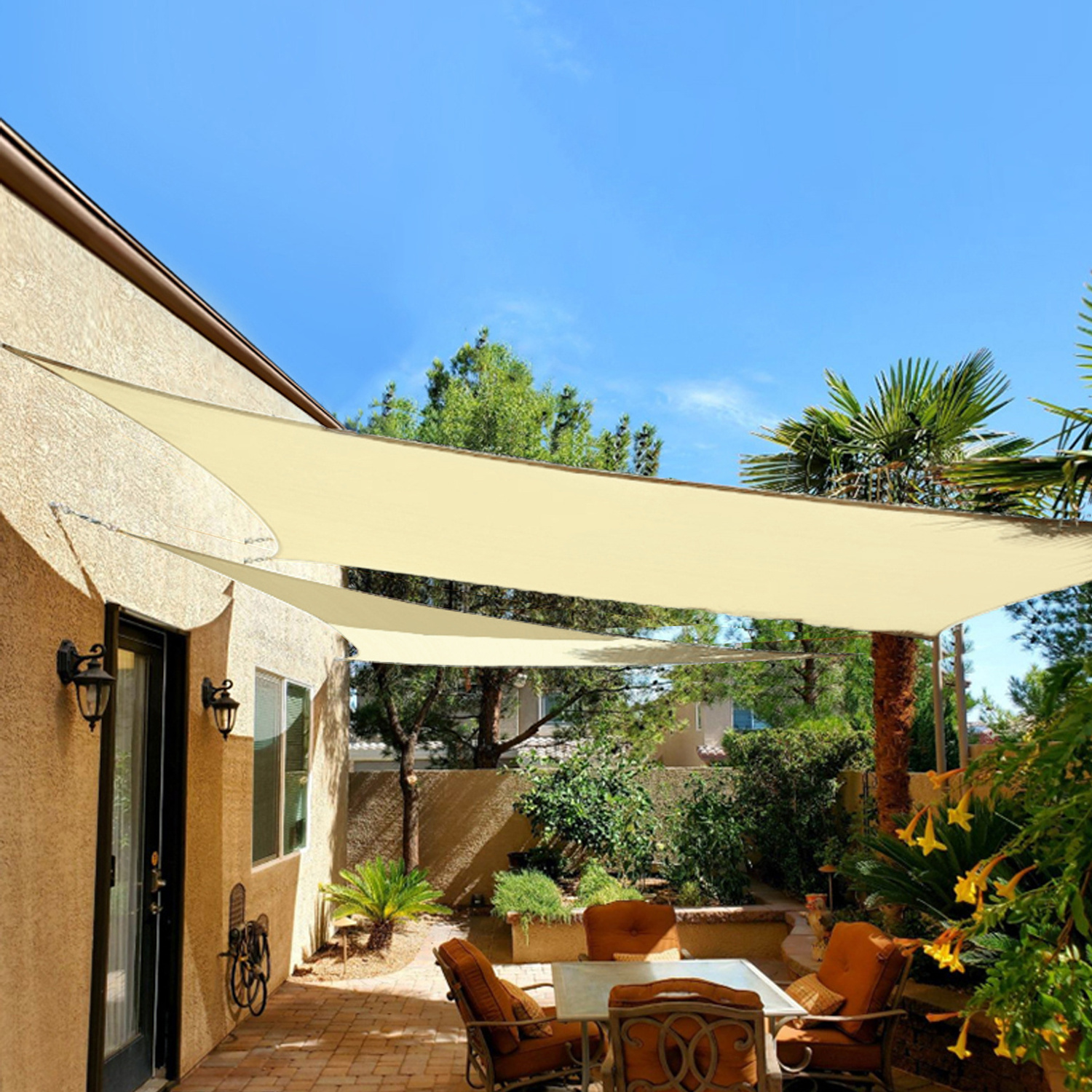 Sun Shade Sails Outdoor Sun Protection Sunshades UV Block Shade Canopy Patio Shades for Backyard Deck and Lawn