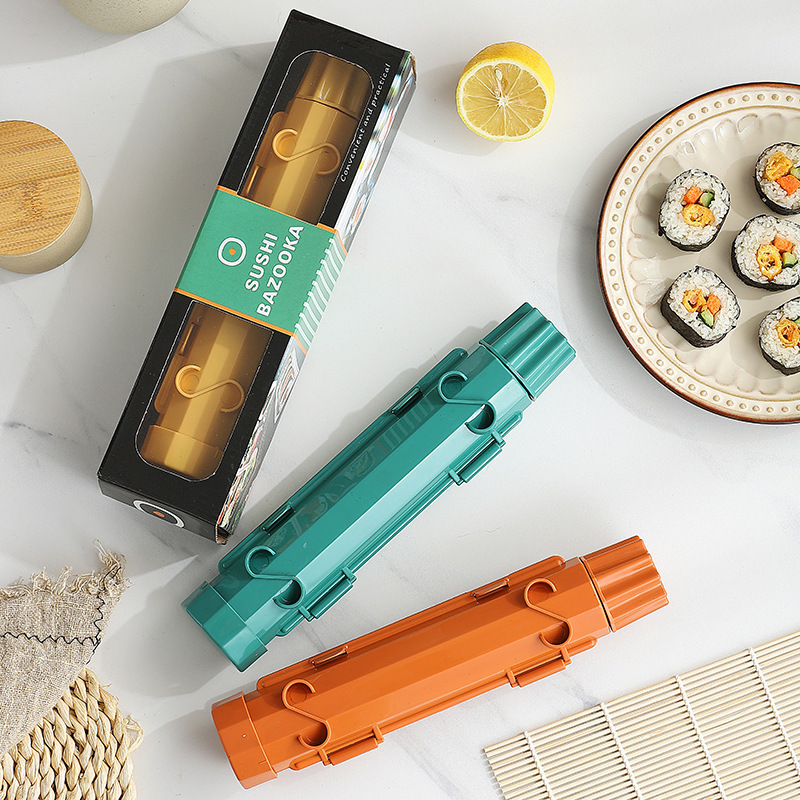 New Product Rice Round Rocket Mold Hand Made Manual Push sushi Tool Colored Plastic PP Sushi Maker for Rolling