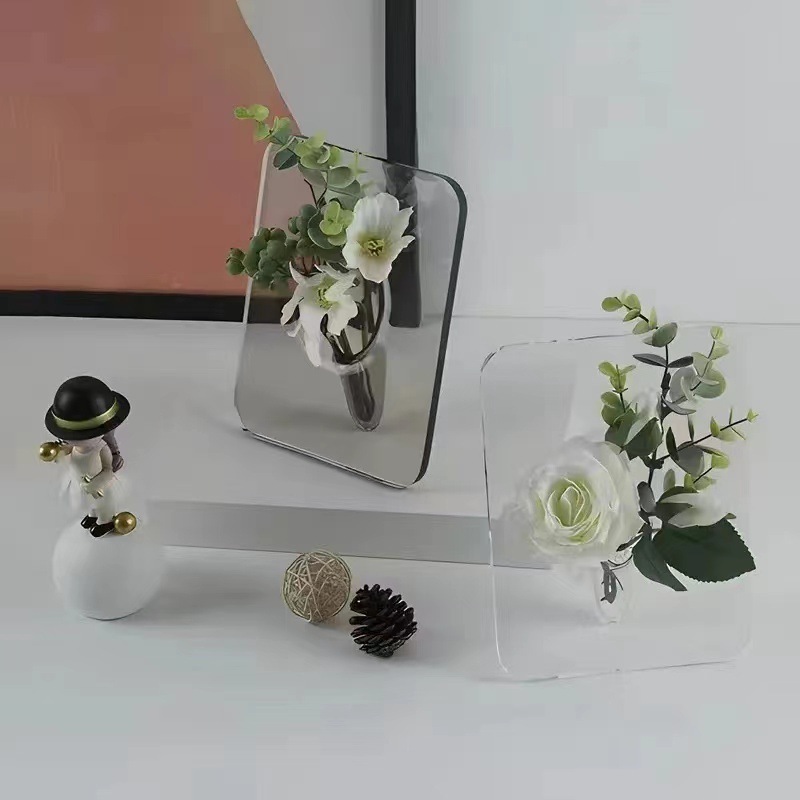 Rectangle Round Corner Acrylic Photo Ins Nordic Home Furnishings Simple Desktop Hydroponic Flower Arranger Flower Frame Vase