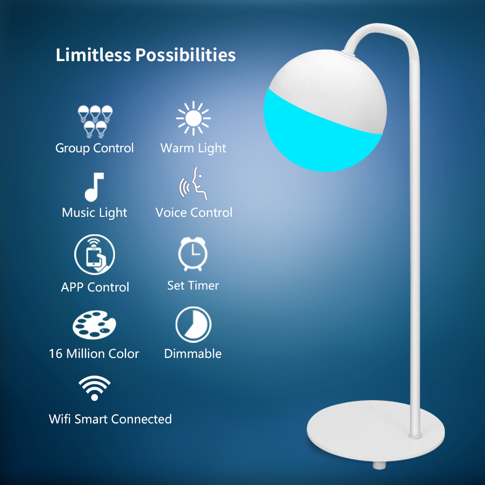 Smart Life Tuya App RGB LED Lighting Bulbs Colorful Bedside Wifi Night Light