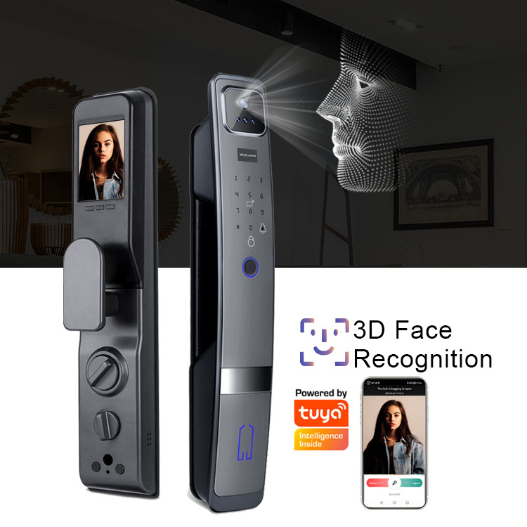 UEMON Smart Home 3D Face Recognition Smart Fingerprint Digital Safe Door Lock With Camera And Doorbell