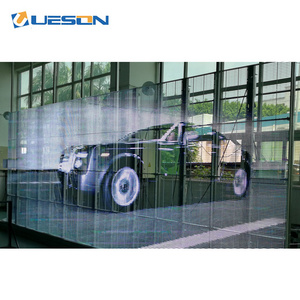 75% Transparency P3.91 Glass Curtain Wifi Poster Mesh Digital Transparent Led Display Screen