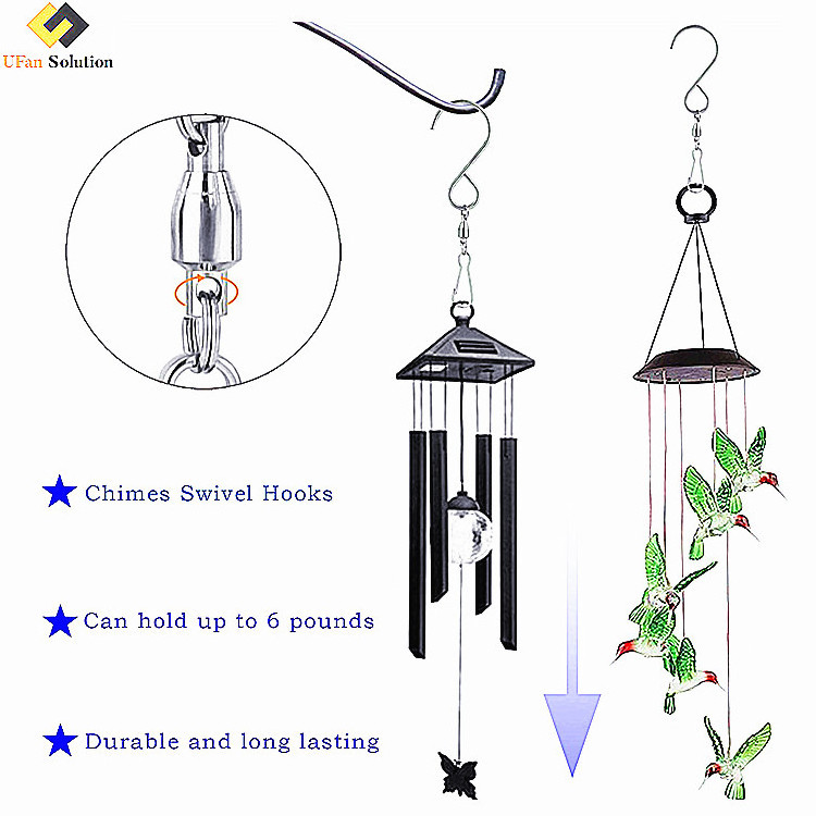 Wind Spinner Parts Swivel Hooks 360 Degree Dual Spinning Windsock Chime Supplies Hanger Swivels Clip Hanging Hooks