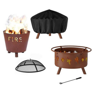 standing concrete rustic corten cast iron steel 30 inch alcohol fire pit stove pan burner with round fire pit cover