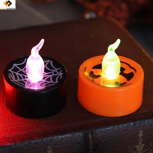 24Pack/Color Box  Halloween Decorations LED Black Flameless Fake Candles Flickering Tea Lights for Fall Holiday Decor