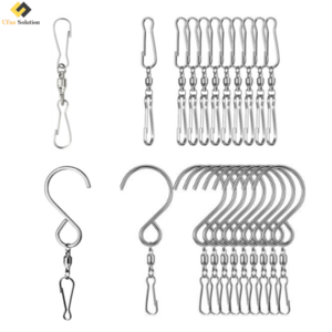 Wind Spinner Parts Swivel Hooks 360 Degree Dual Spinning Windsock Chime Supplies Hanger Swivels Clip Hanging Hooks