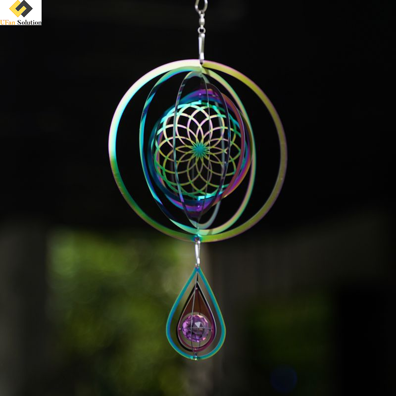 Spiral Kinetic Wind Spinner for Yard and Garden Wind Spinner Outdoor Metal Mini Hanging Decor 3D Garden Art Wind Spinners