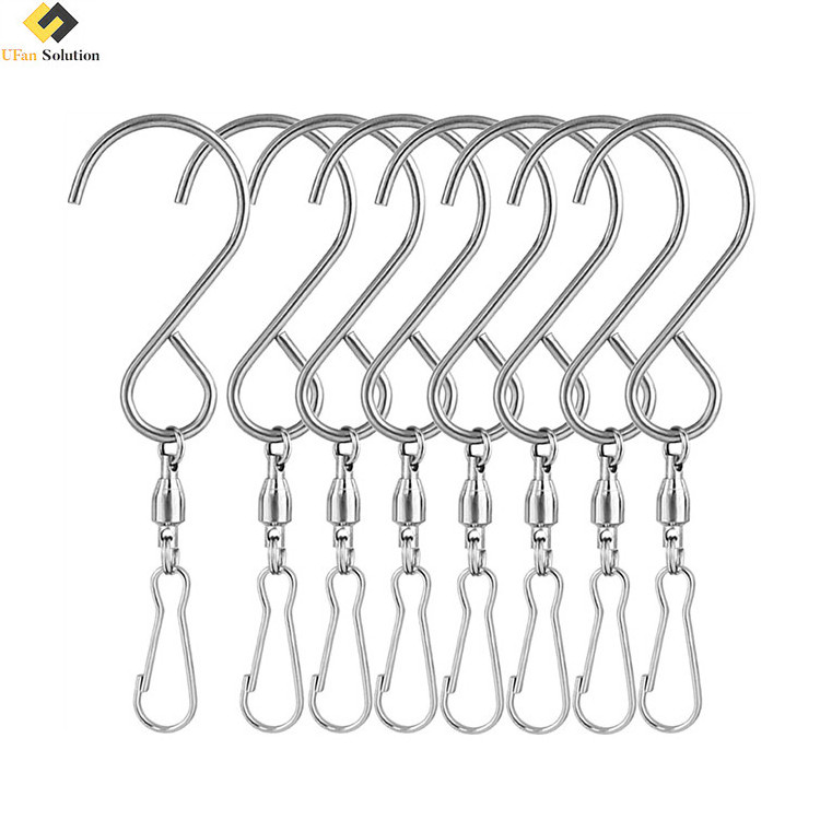 Wind Spinner Parts Swivel Hooks 360 Degree Dual Spinning Windsock Chime Supplies Hanger Swivels Clip Hanging Hooks