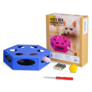 UFBemo Interactive Maze Box Food Dispenser Feature Rose Red Green Toy Battery Cat Funny Cat Toy