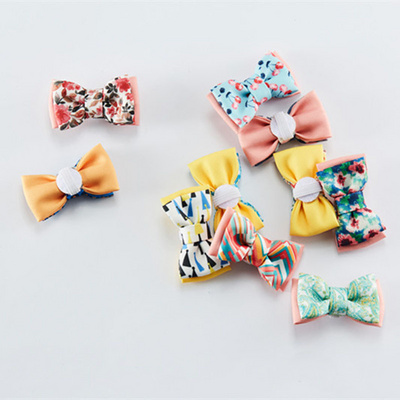 UFBemo Amazon hot sale detachable multiple colorful print pet cat dog bow tie accessories small medium big dog cat