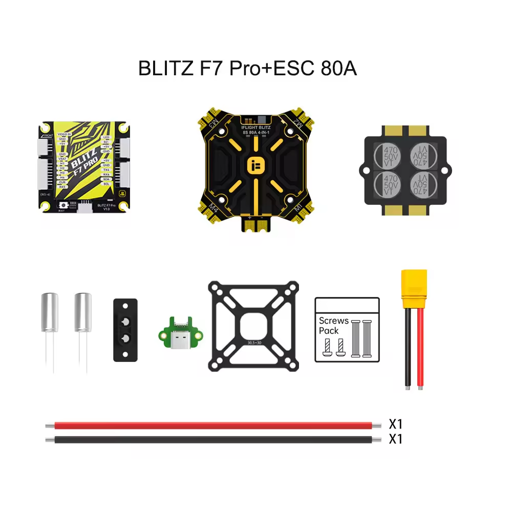 IFlight BLITZ F722 F7 Pro Flight Controller BMI270 512MB BlackBox BLITZ E80A 4IN1 ESC 4-8S for RC FPV Drone Remote Control