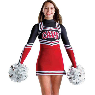 custom long sleeve cheerleading uniforms cheap wholesale cheer leading Team Skirts + Short Sets Sublimation Printed Uniforms