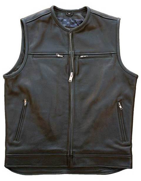 High Quality biker Customized fashion stylish motorbike Men's Leather Vest For men and woman