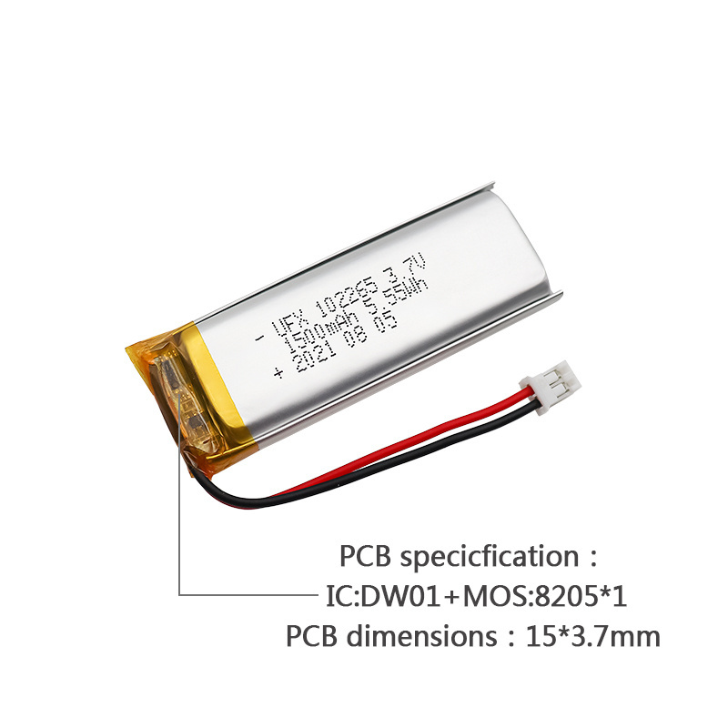 Manufactory Batteries Parallel UFX 102265 1500mAh 3.7V Professional Custom for Speaker Li-ion Battery