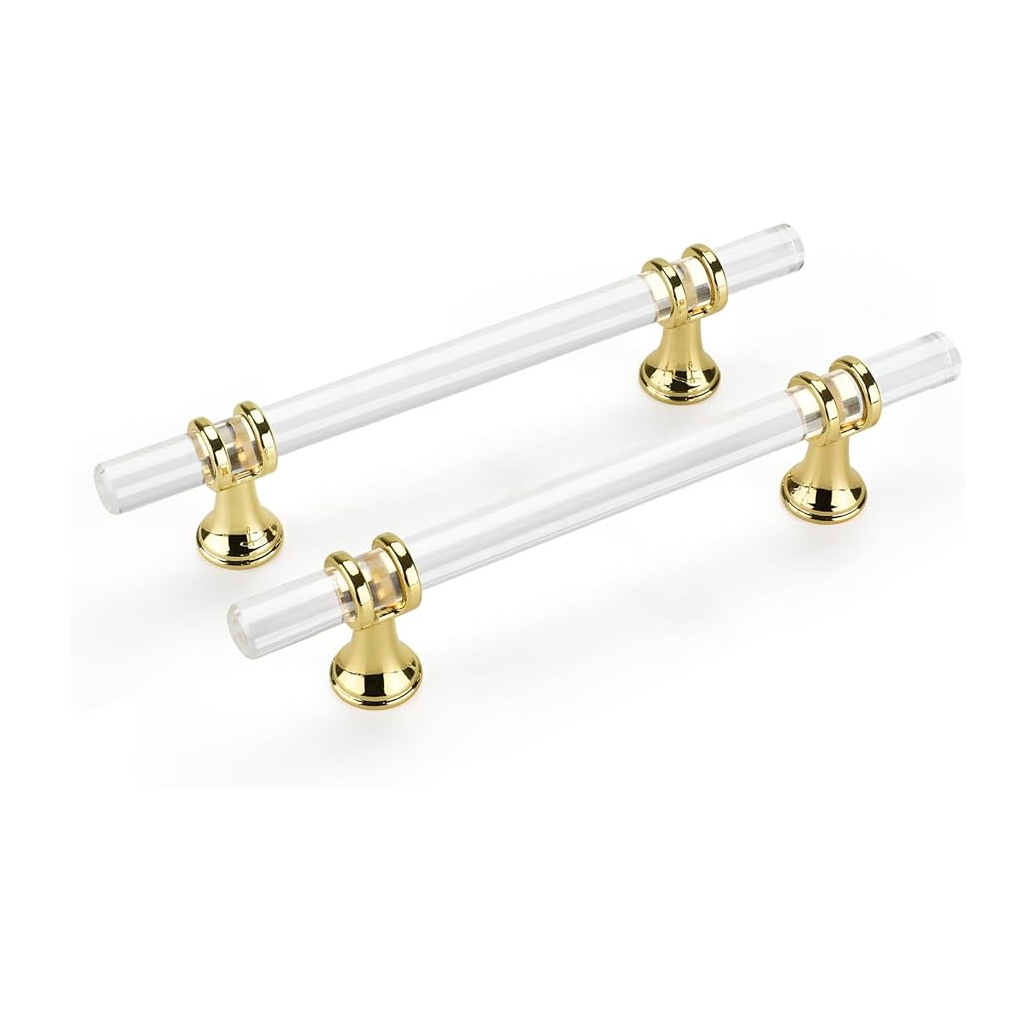 Unique design Acrylic Cabinet Handles/Cabinet Hardware Clear Pulls natural Polished for Kitchenware and restaurants door handle