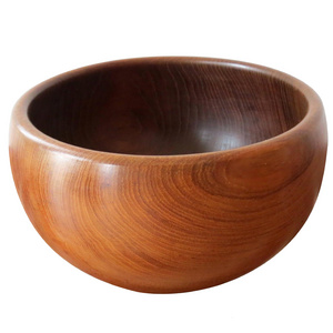 Reusable Concrete Multi Functional  Kitchen Restaurant Buffet Fruit Salad Bowl  wood Large Capacity Round Shape