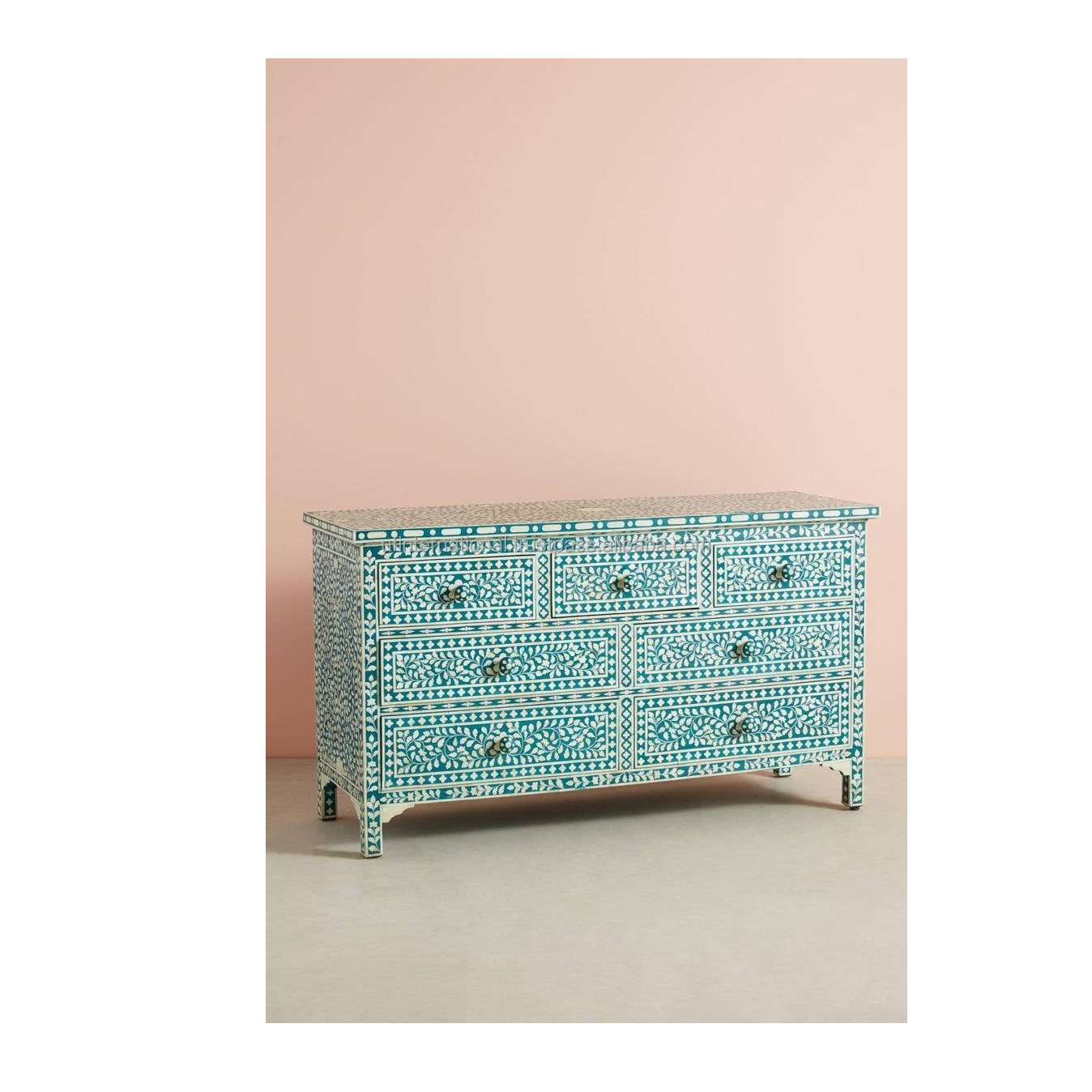 Modern Furniture bone inlay table with Chest of Drawer Storage Cabinet Nightstands and pink color customized size and sale