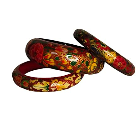 Attractive Design Wood Printed Bangle Best Looking Accessories For Sister Mother Birthday Gift At Affordable Price