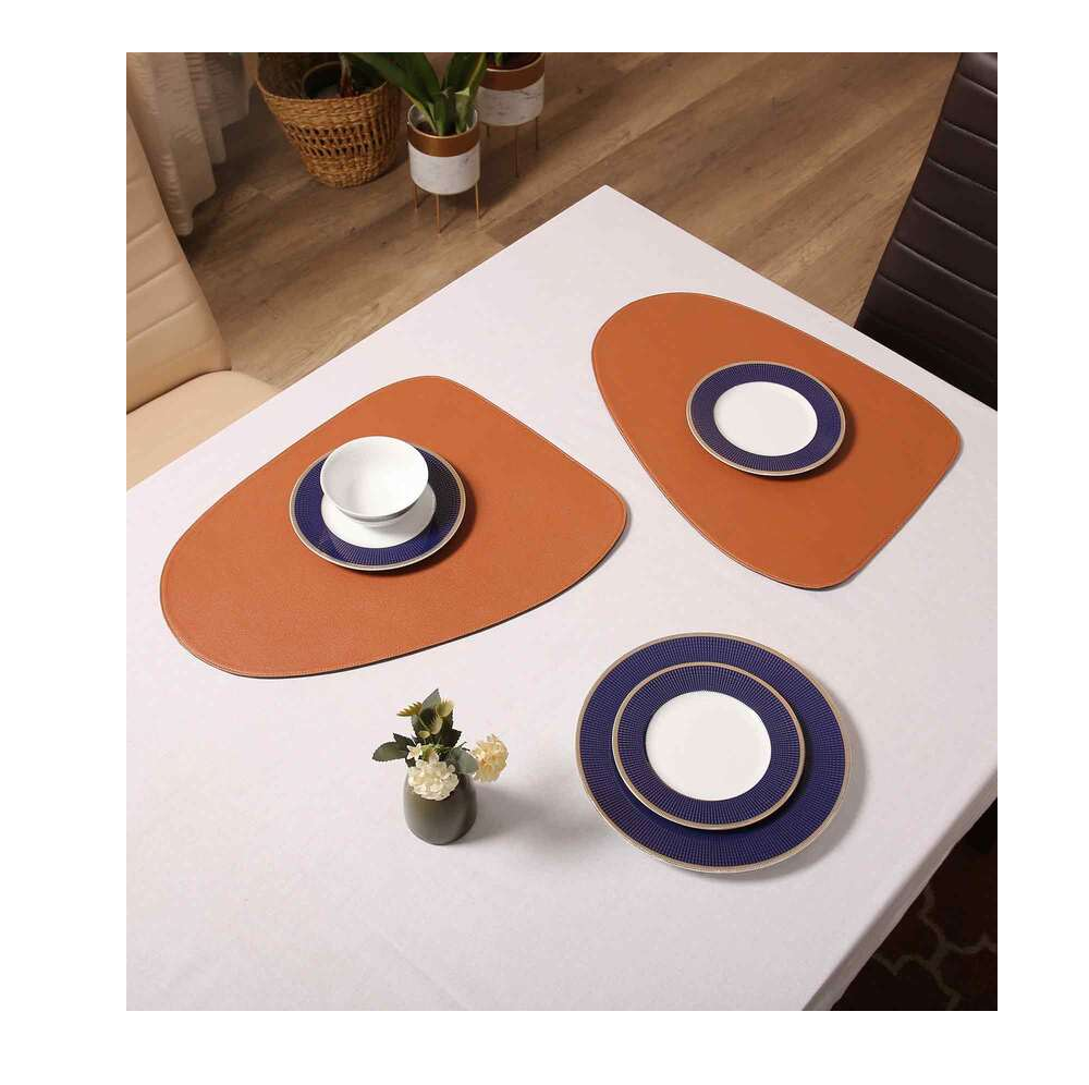 Standard Quality Sublimation Blank Leather table Plate mats for restaurant plastic placemat dining plate dish mat Unique design