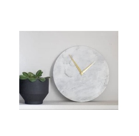 Marble White Decorative Wall Clock With Smooth White Finished Wall Decoration Prices with sale product