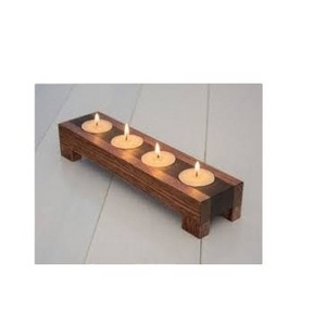 Customized Natural Wooden Pillar Candle Holder Home Decorative Tea Light Candle Holder Available At best price