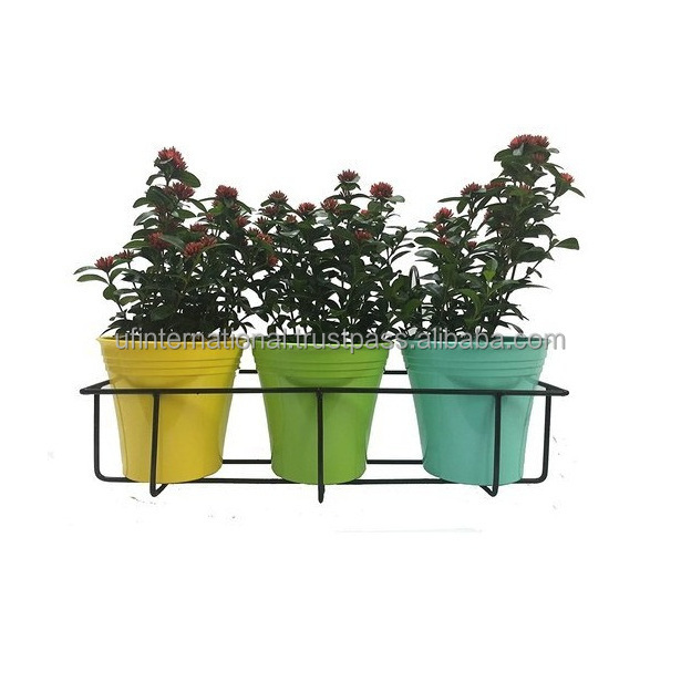 Natural Metal Flower Pots Metal Iron umbrella shape Bucket Hanging Flower pot Oval Railing Fence Garden Balcony Planter Pots