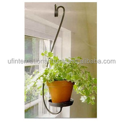 Natural Metal Flower Pots Metal Iron umbrella shape Bucket Hanging Flower pot Oval Railing Fence Garden Balcony Planter Pots