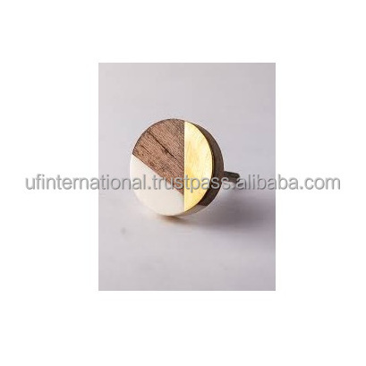 Natural wood and resin with brass knob & customize for home furniture use with handles &  best product top selling