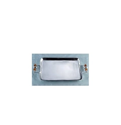 Top Quality Aluminum Casted Serving Tray With Rectangular Shaped Tray Handle Design And Food Serving Tray for sale