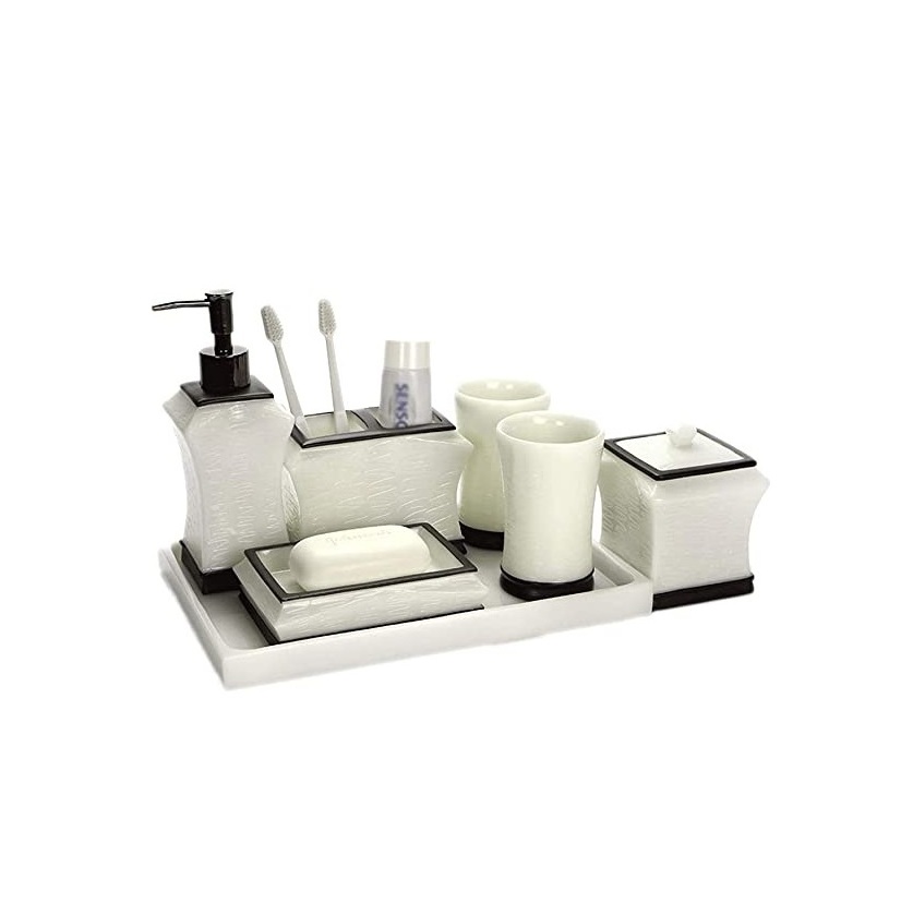 Eco-friendly Resin bathroom set Looks Rustic Wall Mounted Bathroom Accessories Set and hot sale product