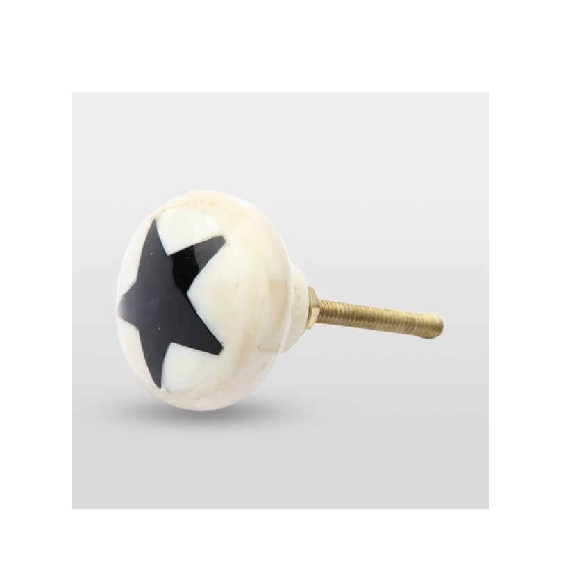 Classic Handmade bone inlay knobs and cabinet drawer and handmade black white bone inlay knobs and best selling