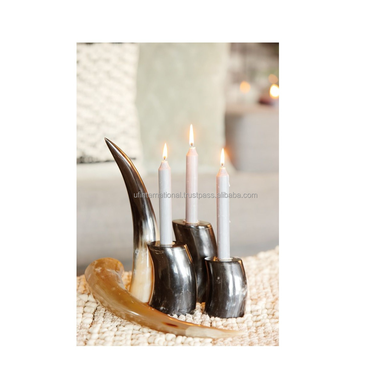 Handmade Deer Candles Votives der Horn Candle Stand Bulk Candle Holders for customized size hot sale polished