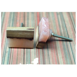 Wood & resin Knobs hardware drawer kitchen doors for pink color Hot sale products and sale piece and low price