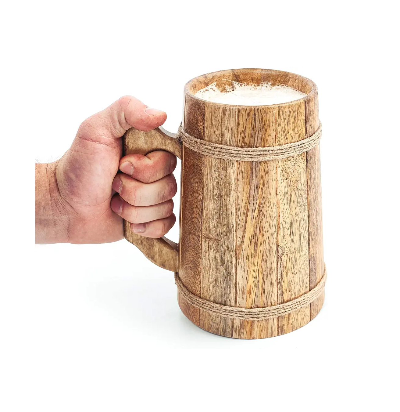 Hot Selling Handmade Beer Mug fancy coffee cups and mugs best two tone natural wood attractive design natural craft