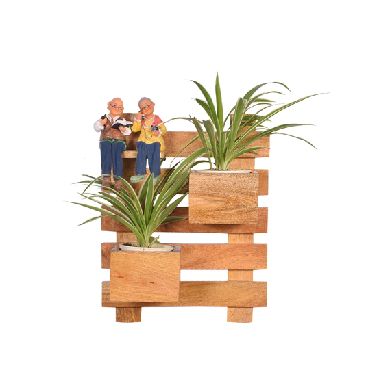 Mango Wood Indoor planters stand farmhouse garden home garden Wooden Plant flower Stand for hot sale product