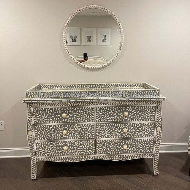 Bone inlay drawer home use living room cabinets for sale storage cabinet and large size and bone inlay white color