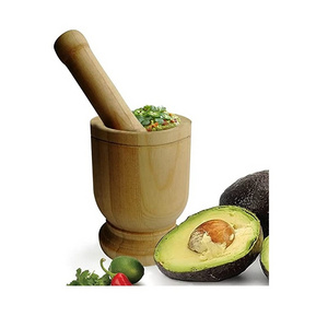 Natural Bamboo Garlic Masher Kitchen Physical wood mortar & pestle Granite Wood best selling Natural Craft