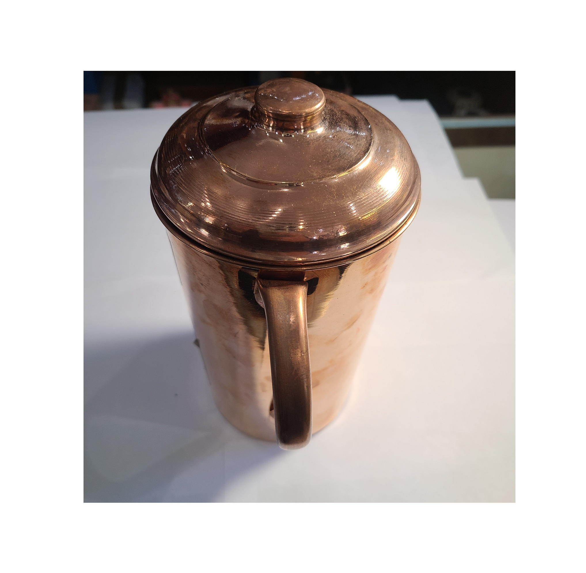 Luxury design Copper Ayurvedic Jug with Large Storing Space table decoration Designer Metal Jug At competitive price