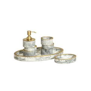 New Arrival Modern Concrete Washroom Accessories Decorative Luxurious Bathroom Accessories Vanity Set cheap price