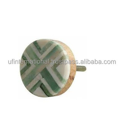 Unique Design Cabinet Knob White Resin and Wood Round Drawer Pull in Circular shape Furniture for sale