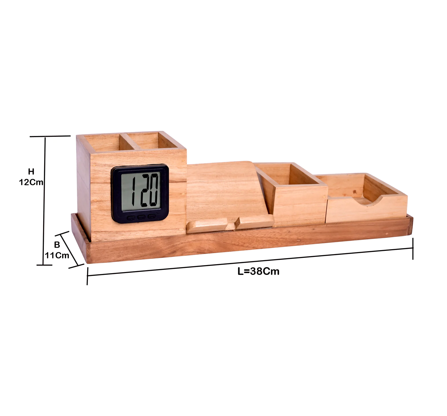 Modern Wooden Digital Wood Mini Table Top Pen Holder Alarm Clock for Office with design piece with sale product