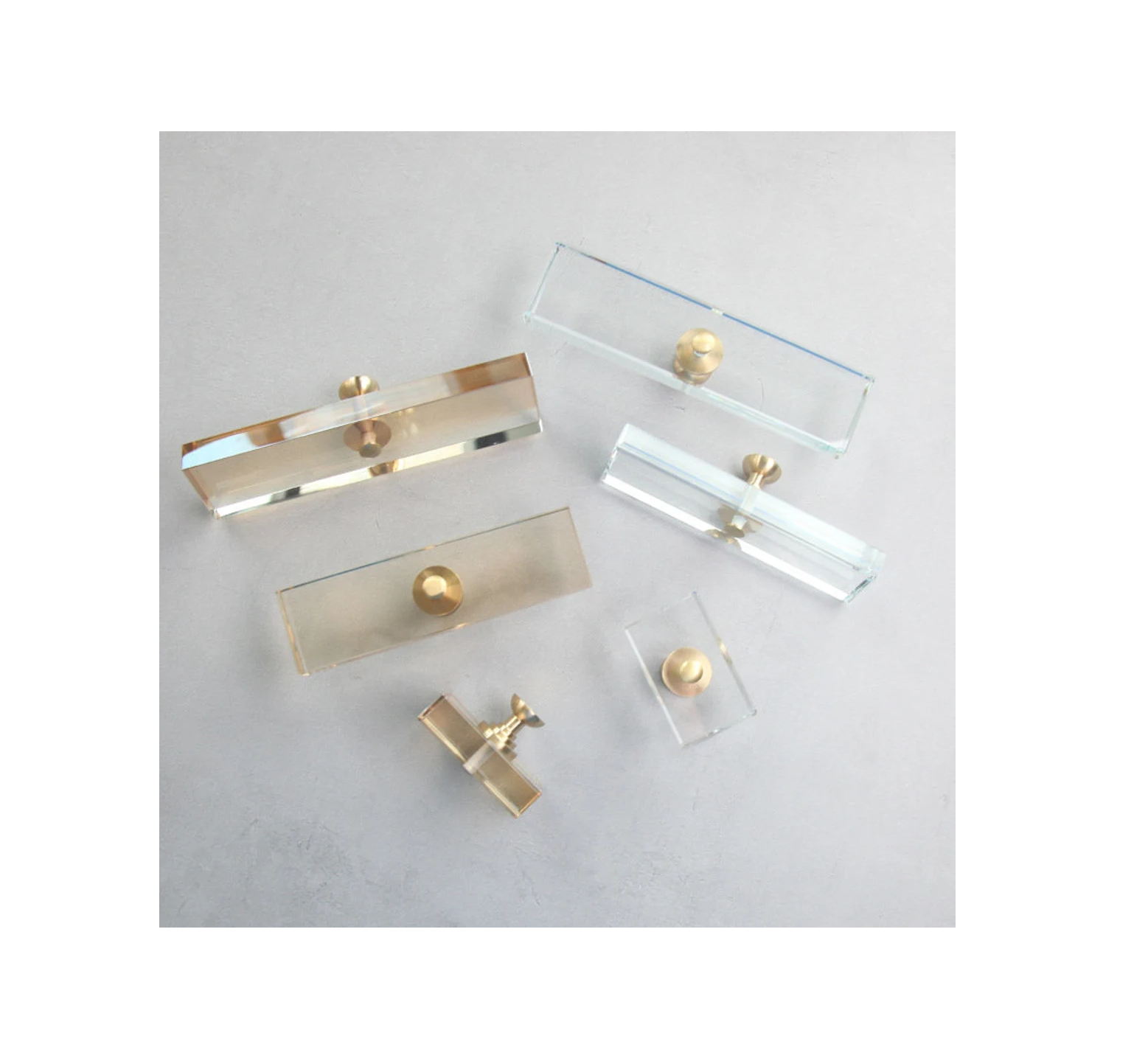 Acrylic Knobs Top quality Table Desk Cabinets Drawer Gold brass hook Custom Acrylic Knobs at competitive price