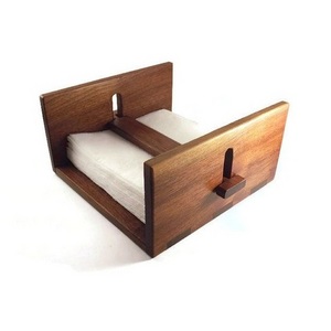 Unique Wood napkin holder for Wood Upright Napkin Holder Square Paper Napkins for low price with customize dark polished color