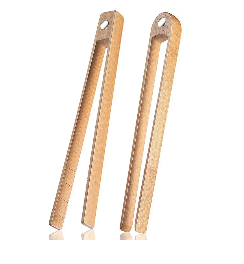 Professional high quality chef plating kit wooden tongs household accessory spatula offset with custom logo packing